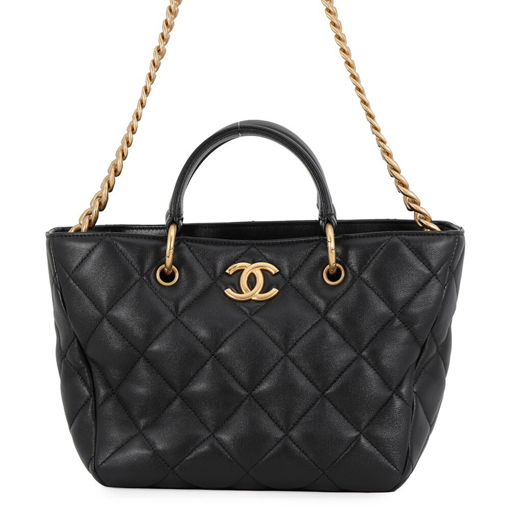Chanel Matelassé Coco Mark Small Handbag Lambskin AS4188 CHANEL 2-way Black f...